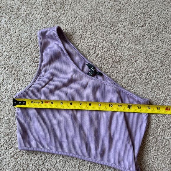 Lulu's Lavender One-shoulder Ribbed Dress L - Picture 7 of 10